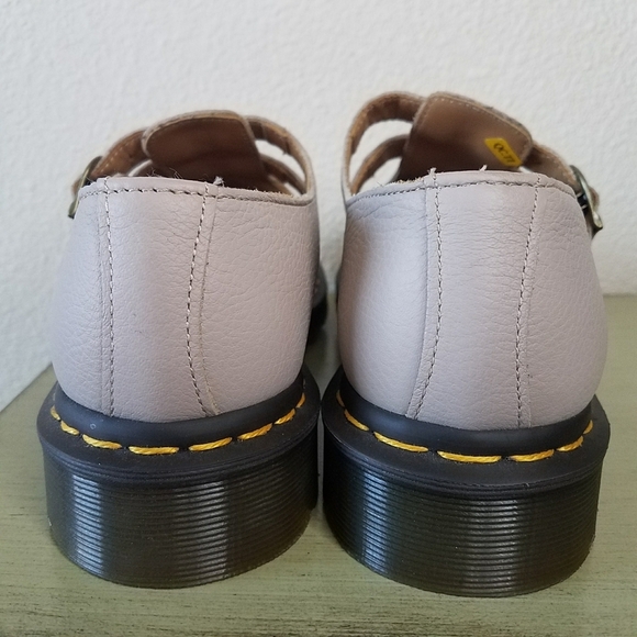 Dr. Martens Virginia Leather Mary Jane Shoes in Vintage Taupe - Picture 3 of 7